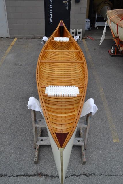 Custom Minto 15’7” Cedar-Canvas Canoe (Cream) at Kenver USA